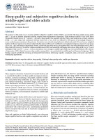 Sleep quality and subjective cognitive decline in middle-aged and older adults